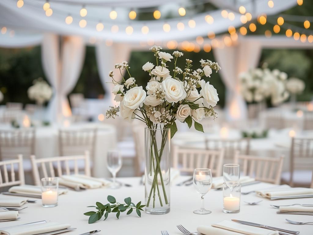 Decoração de casamento minimalista